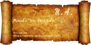 Masáth Anikó névjegykártya
